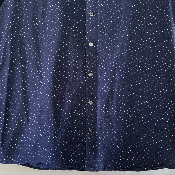 14th & Union Trim Fit Printed Long Sleeve Button Down Shirt Navy Blue Size XL - Picture 4 of 16